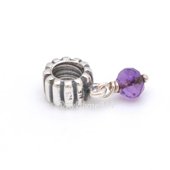 Authentic PANDORA February Amethyst Birthstone Dangle - 790166AM - Picture 7 of 8